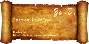 Zsiros Diána névjegykártya